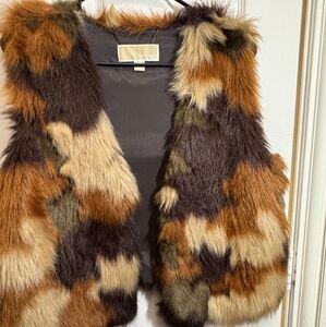 Michael Kors Brown and Tan Faux Fur Vest